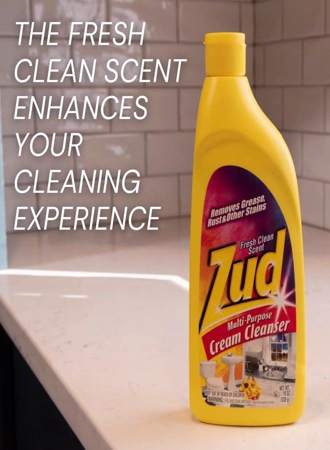 GROVE Zud Multi-Purpose Cream Cleanser 19 oz Bundle with Microfiber Cloth - Powerful Degreaser and Rust Remover for Kitchen, Shower, and Countertops - Tough Stain and Grease Cleaner - (2 Items) - Image 2